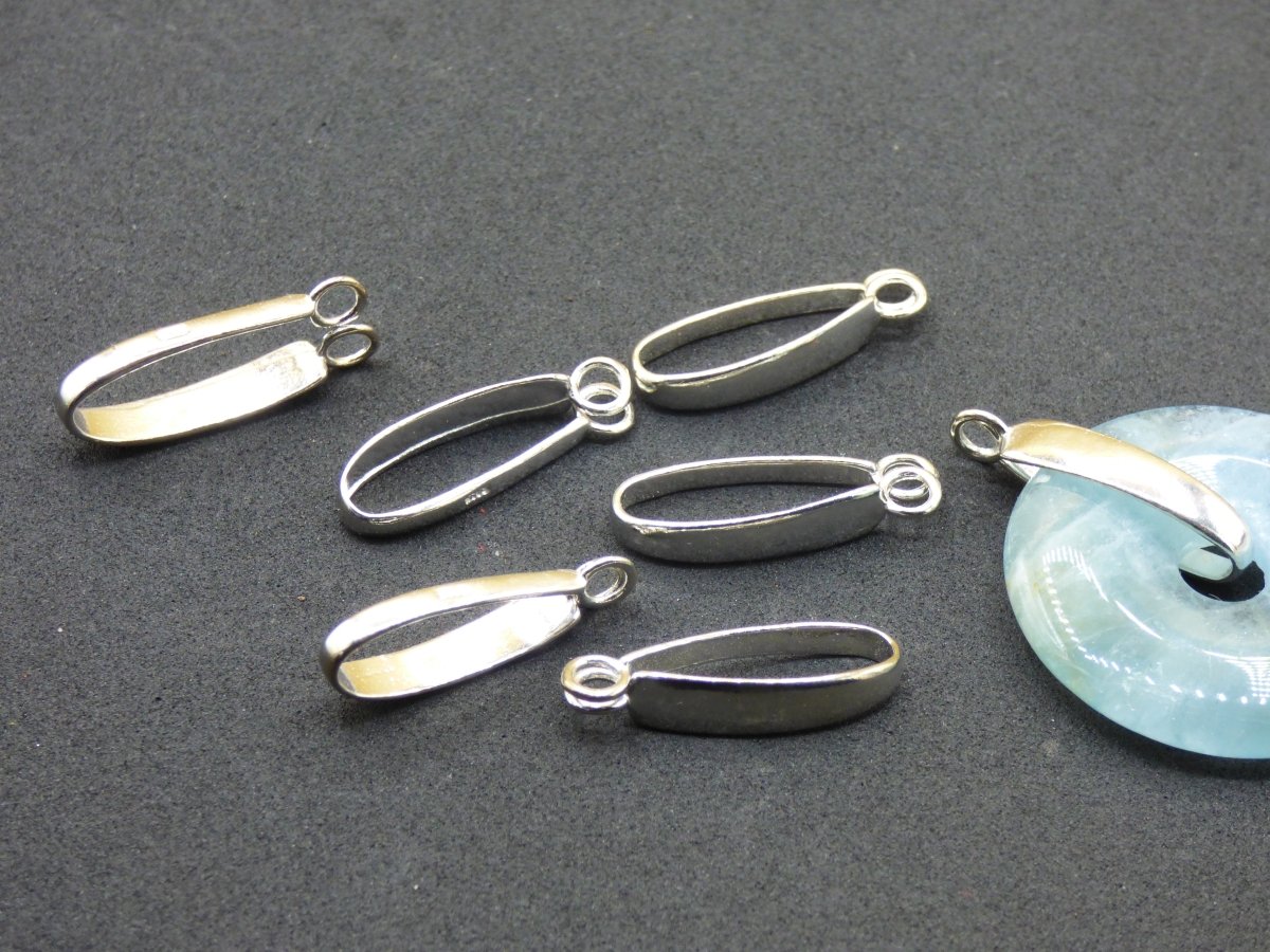 1x Donut Halter 925 Sterling Silber für Donuts 30mm + 40mm Edelstein Kette Schmuck Zubehör Veredlung Fassung Clip Loch - Art of Nature Berlin