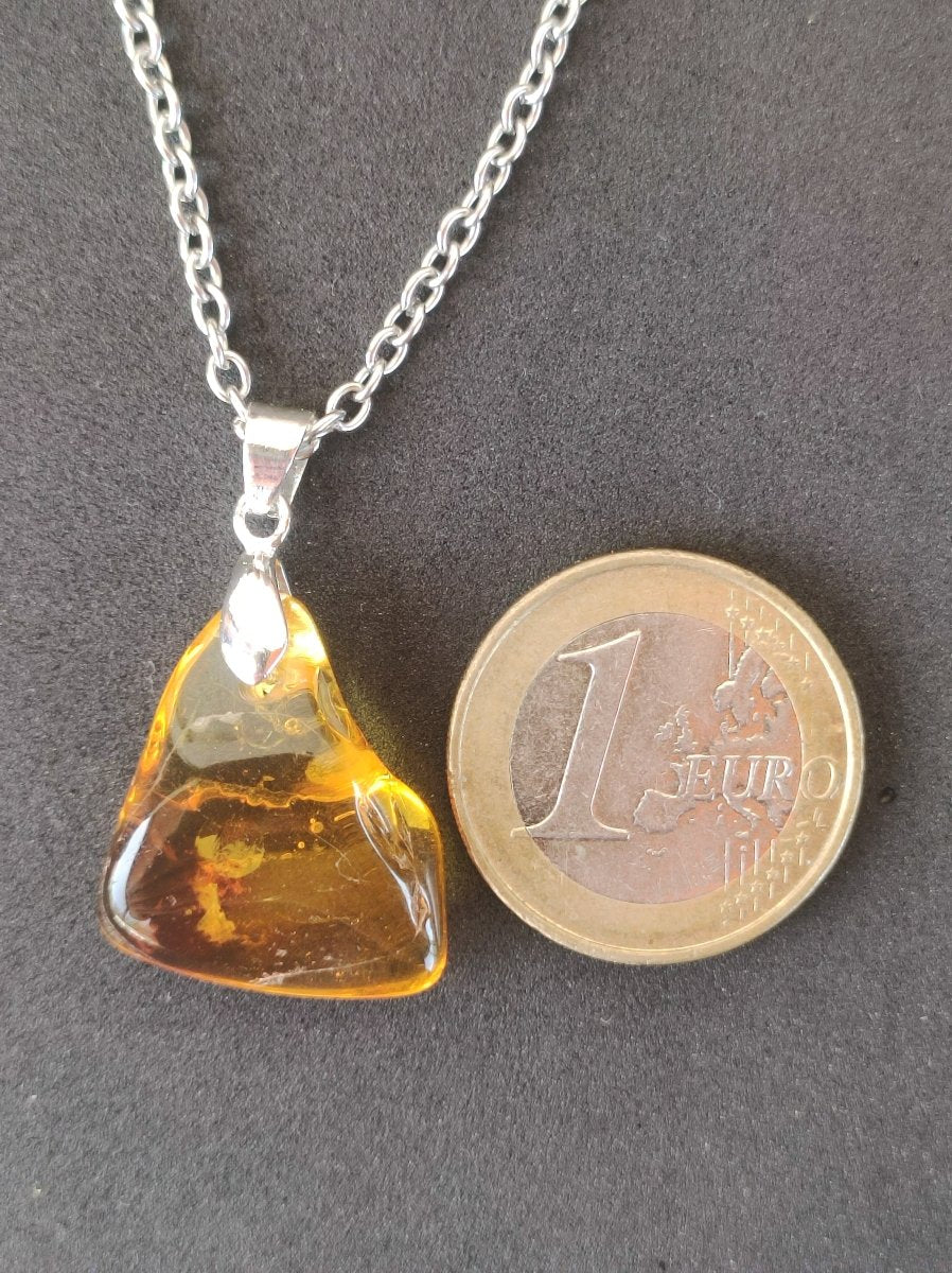 Bernstein (Baltikum) natürlich golden - 925 Sterling Silber - Edelstein Kette Geschenk Mann Frau Er Sie Freundin Filigran - Art of Nature Berlin