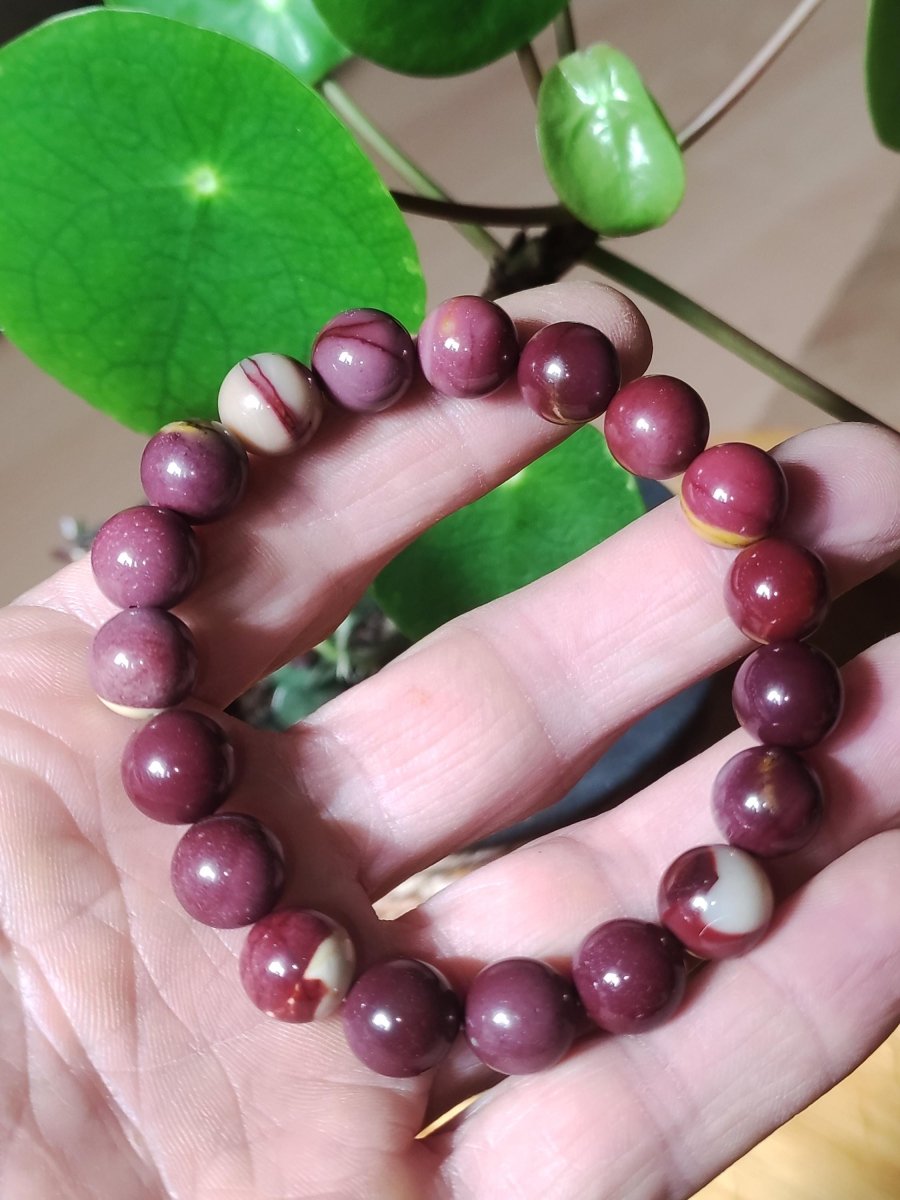 10mm Mookait ~ Edelstein Armband Stretch Hippie Boho Ethno Indie Natur Heilstein Kristalle Energie Chakra Geschenk Frau Mann Bruder Unikat - Art of Nature Berlin