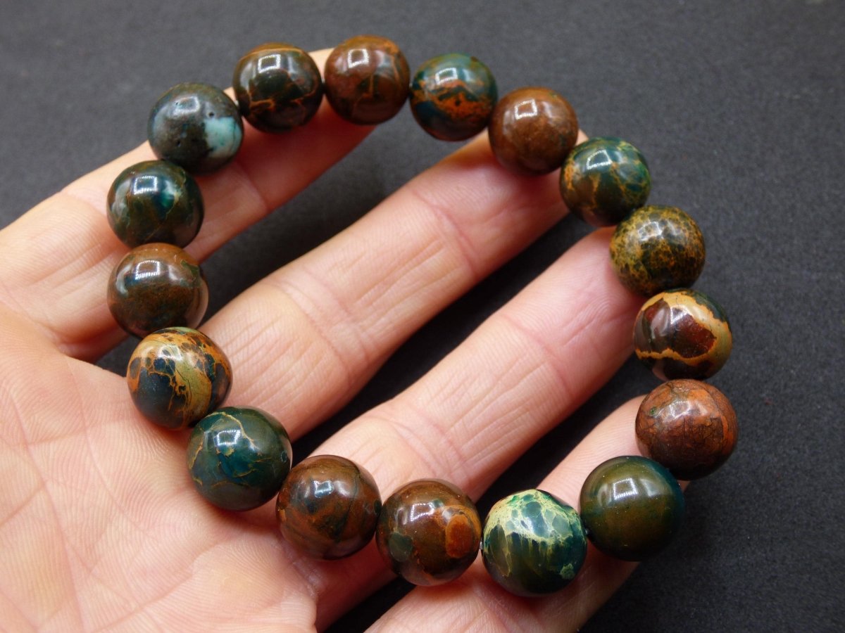 12mm Opal - Edelstein Perlen Armband *Unikat* Natur Heilstein Kristall Chakra Rarität Geschenk Mann Frau Er Sie bunt rot blau Rarität - Art of Nature Berlin