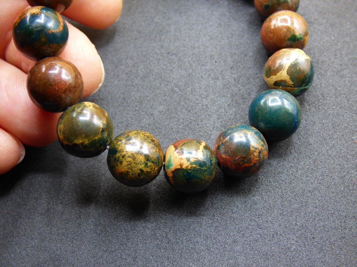 12mm Opal - Edelstein Perlen Armband *Unikat* Natur Heilstein Kristall Chakra Rarität Geschenk Mann Frau Er Sie bunt rot blau Rarität - Art of Nature Berlin