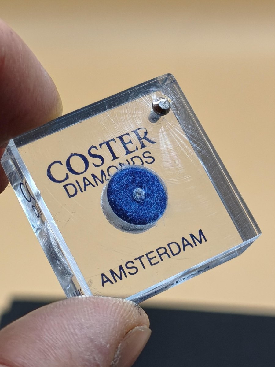2 echte Diamanten – Brillant 0,03 ct & Rohdiamant ca. 0,6 ct | Coster Diamonds Amsterdam | Zertifikat von 1998 Mineralien Sammler Rarität - Art of Nature Berlin