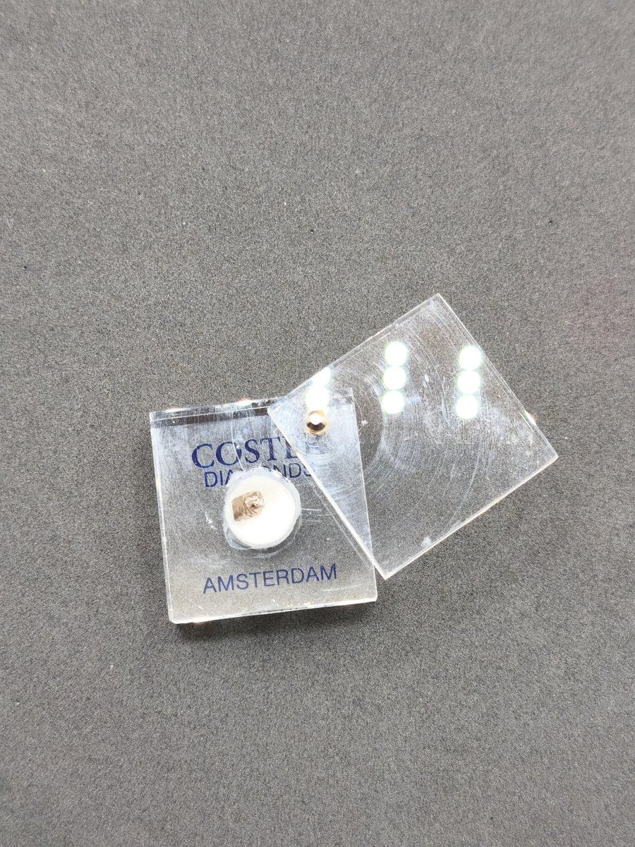 2 echte Diamanten – Brillant 0,03 ct & Rohdiamant ca. 0,6 ct | Coster Diamonds Amsterdam | Zertifikat von 1998 Mineralien Sammler Rarität - Art of Nature Berlin