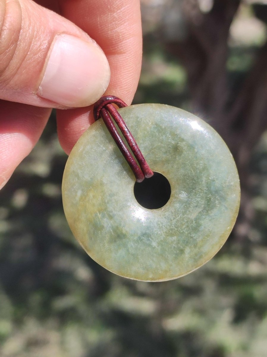 40mm Burma Jade *Rarität* ~ Edelstein Kette Mann Frau Natur Heilstein Kraft Energie Rarität Kristall Er Sie Anhänger Natur Geschenk grün - Art of Nature Berlin