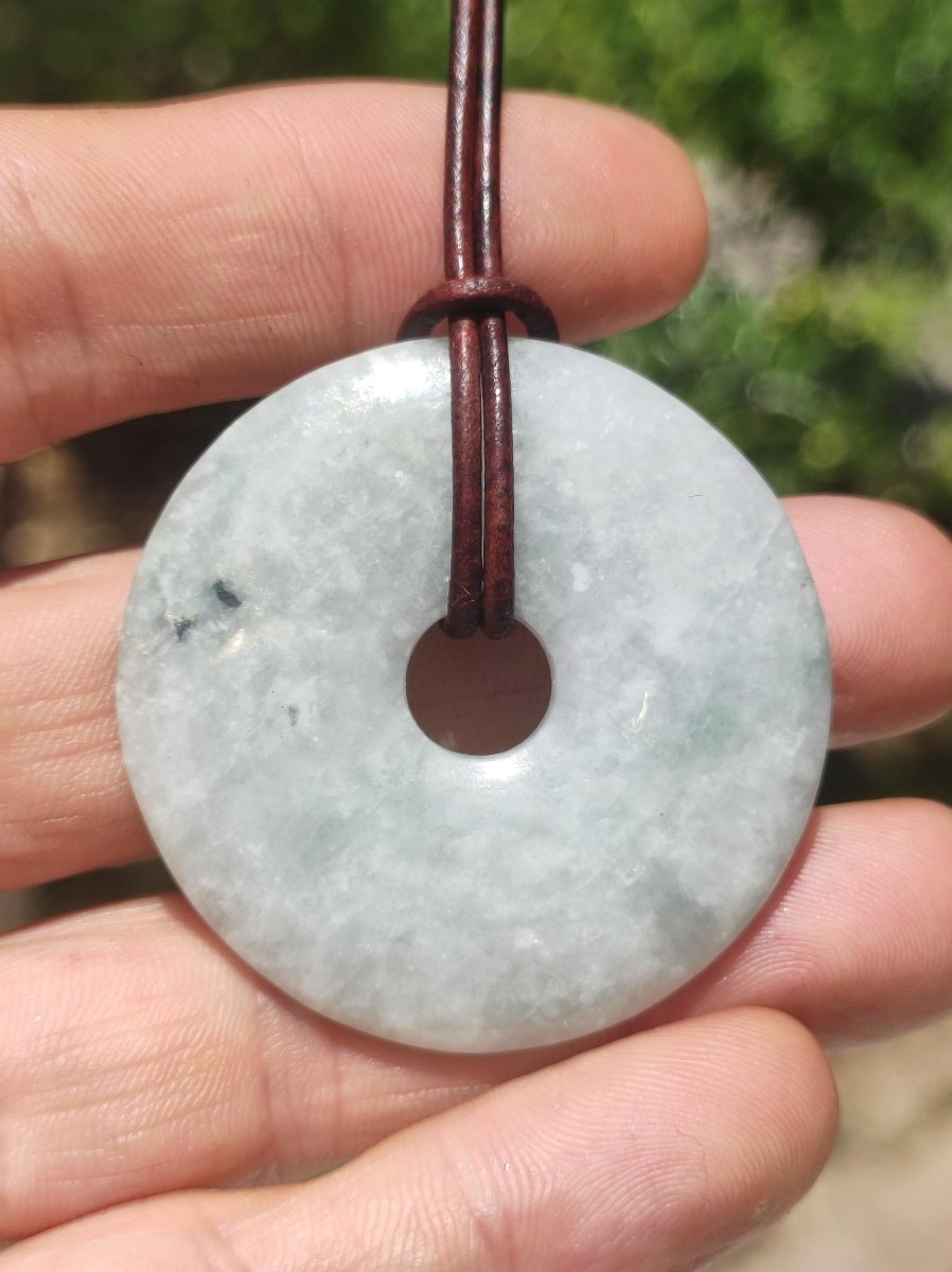 40mm Burma Jade *Rarität* ~ Edelstein Kette Mann Frau Natur Heilstein Kraft Energie Rarität Kristall Er Sie Anhänger Natur Geschenk grün - Art of Nature Berlin