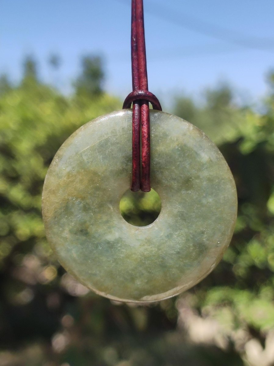 40mm Burma Jade *Rarität* ~ Edelstein Kette Mann Frau Natur Heilstein Kraft Energie Rarität Kristall Er Sie Anhänger Natur Geschenk grün - Art of Nature Berlin