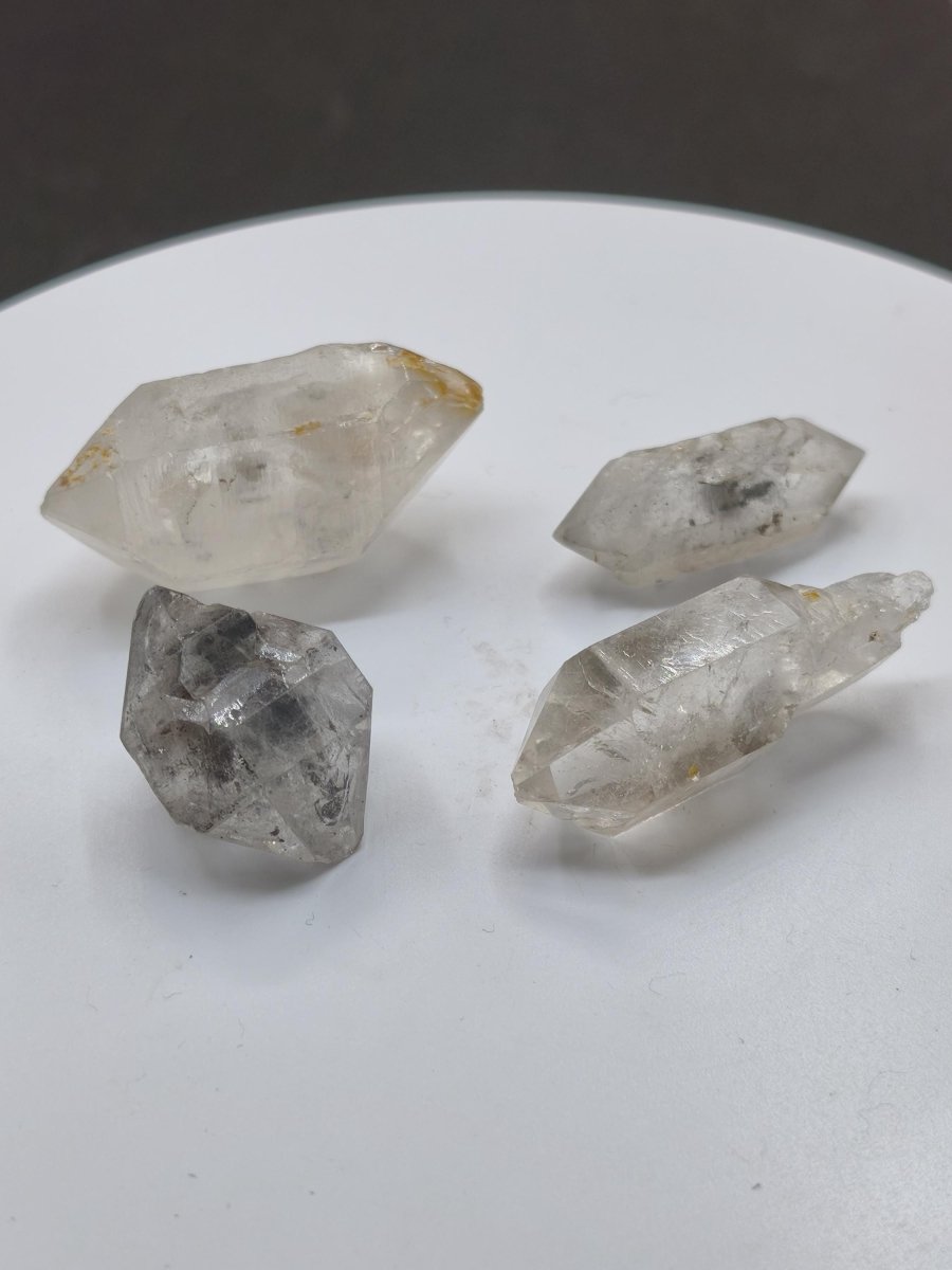 4x Zepter Chloritquarz LOT aus Erongo Namibia | Doppelender Natürlich Kristall Stufe Sammler Mineral Geschenk Set - Art of Nature Berlin