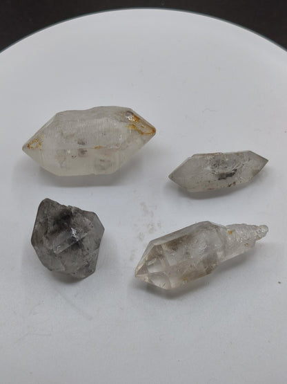 4x Zepter Chloritquarz LOT aus Erongo Namibia | Doppelender Natürlich Kristall Stufe Sammler Mineral Geschenk Set - Art of Nature Berlin