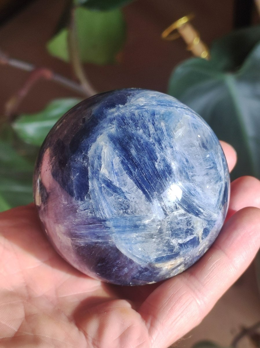 65mm Cyanit Kyanit Disthen Sapparit blau AAA Edelstein Kugel Deko Sphere Sammler Mineral Stufe Heilstein Wohn Natur Qualität Selten Rarität - Art of Nature Berlin