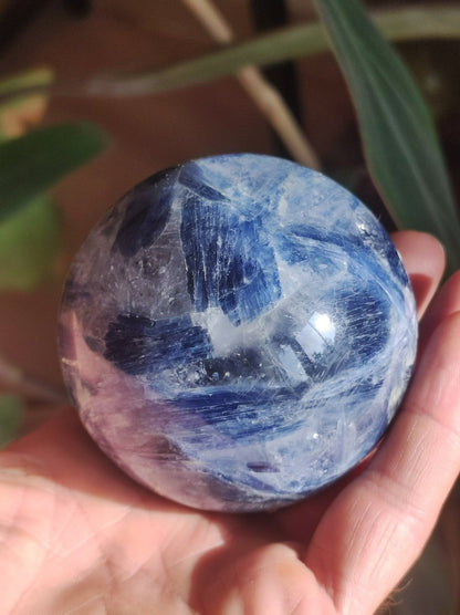 65mm Cyanit Kyanit Disthen Sapparit blau AAA Edelstein Kugel Deko Sphere Sammler Mineral Stufe Heilstein Wohn Natur Qualität Selten Rarität - Art of Nature Berlin