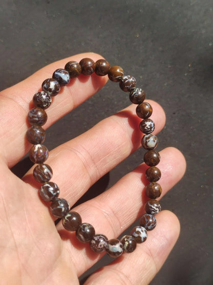 6mm Boulder Opal - Edelstein Perlen Armband *Unikat* Natur Heilstein echt Kristall Rarität Geschenk Mann Frau Mutter Er Sie braun - Art of Nature Berlin