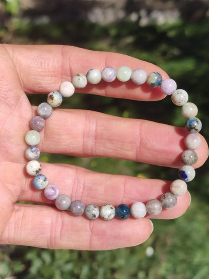 6mm Hackmanit *Rarität* Edelstein Stretch Armband blau rosa weiß Perlen Kristall Geschenk Mann Frau Selten Heilstein Er Sie Vater Mutter - Art of Nature Berlin