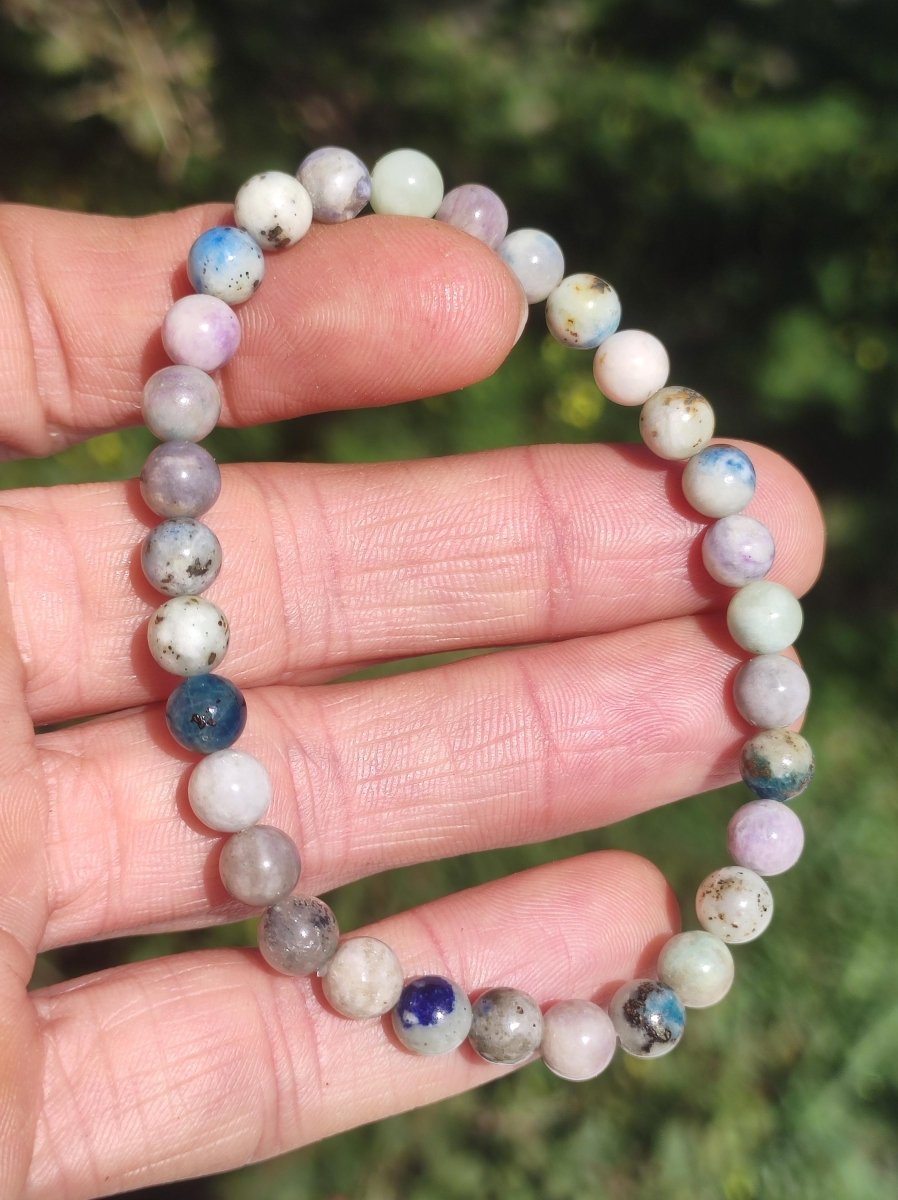 6mm Hackmanit *Rarität* Edelstein Stretch Armband blau rosa weiß Perlen Kristall Geschenk Mann Frau Selten Heilstein Er Sie Vater Mutter - Art of Nature Berlin