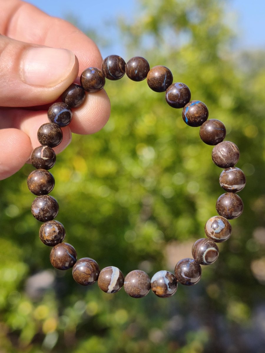 7mm Boulder Opal - Edelstein Perlen Armband *Unikat* Natur Heilstein echt Kristall Rarität Geschenk Mann Frau Mutter Er Sie braun - Art of Nature Berlin