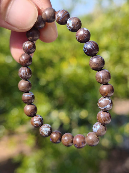 7mm Boulder Opal - Edelstein Perlen Armband *Unikat* Natur Heilstein echt Kristall Rarität Geschenk Mann Frau Mutter Er Sie braun - Art of Nature Berlin