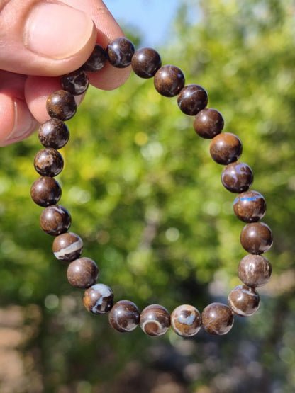 7mm Boulder Opal - Edelstein Perlen Armband *Unikat* Natur Heilstein echt Kristall Rarität Geschenk Mann Frau Mutter Er Sie braun - Art of Nature Berlin