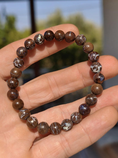 7mm Boulder Opal - Edelstein Perlen Armband *Unikat* Natur Heilstein echt Kristall Rarität Geschenk Mann Frau Mutter Er Sie braun - Art of Nature Berlin