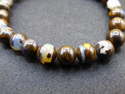 7mm Boulder Opal - Edelstein Perlen Armband *Unikat* Natur Heilstein echt Kristall Rarität Geschenk Mann Frau Mutter Er Sie braun - Art of Nature Berlin