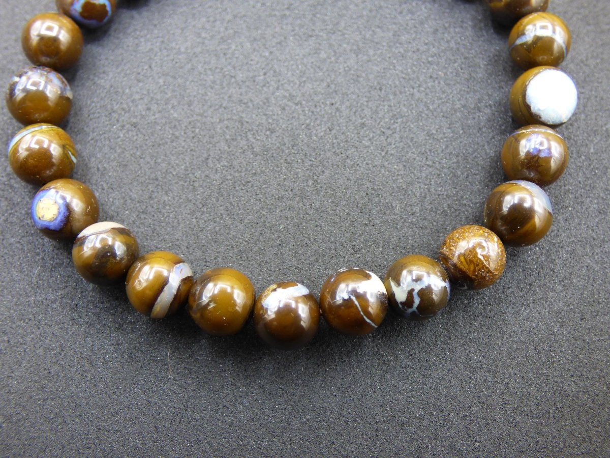 7mm Boulder Opal - Edelstein Perlen Armband *Unikat* Natur Heilstein echt Kristall Rarität Geschenk Mann Frau Mutter Er Sie braun - Art of Nature Berlin