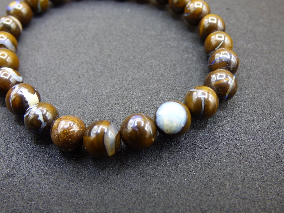 7mm Boulder Opal - Edelstein Perlen Armband *Unikat* Natur Heilstein echt Kristall Rarität Geschenk Mann Frau Mutter Er Sie braun - Art of Nature Berlin