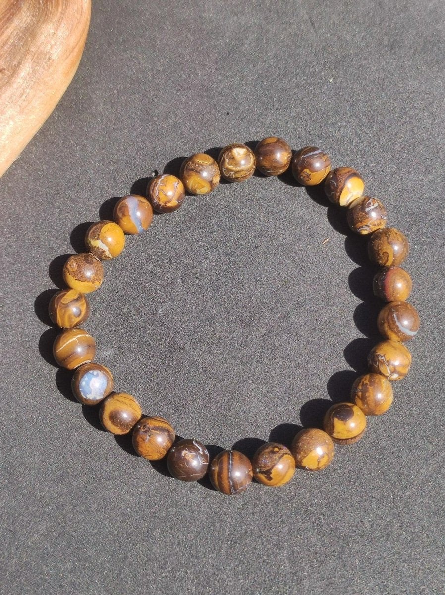 7mm Boulder Opal - Edelstein Perlen Armband *Unikat* Natur Heilstein echt Kristall Rarität Geschenk Mann Frau Mutter Er Sie braun - Art of Nature Berlin