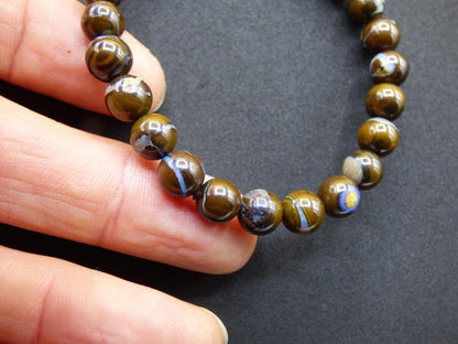 7mm Boulder Opal - Edelstein Perlen Armband *Unikat* Natur Heilstein echt Kristall Rarität Geschenk Mann Frau Mutter Er Sie braun - Art of Nature Berlin