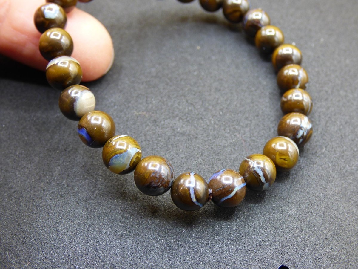 7mm Boulder Opal - Edelstein Perlen Armband *Unikat* Natur Heilstein echt Kristall Rarität Geschenk Mann Frau Mutter Er Sie braun - Art of Nature Berlin