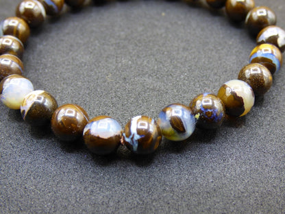 7mm Boulder Opal - Edelstein Perlen Armband *Unikat* Natur Heilstein echt Kristall Rarität Geschenk Mann Frau Mutter Er Sie braun - Art of Nature Berlin