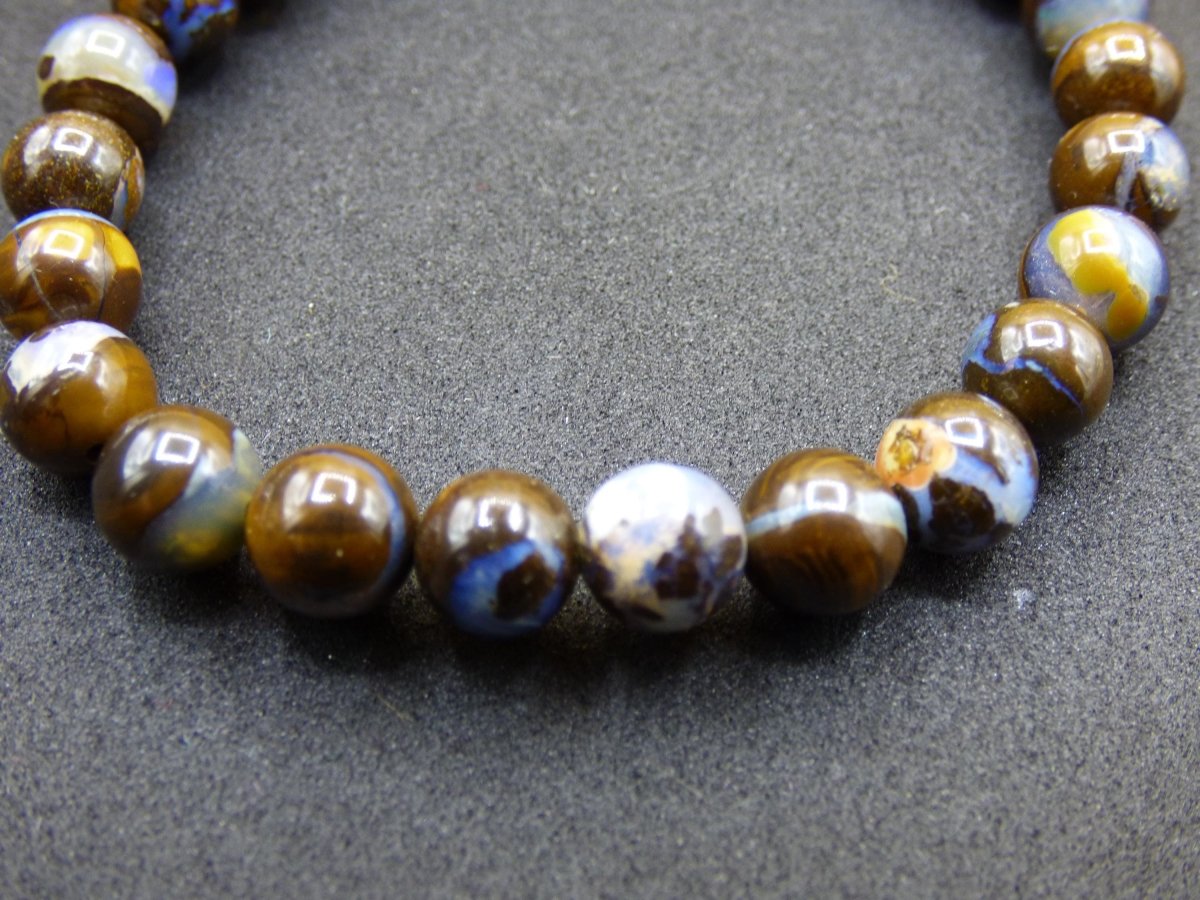 7mm Boulder Opal - Edelstein Perlen Armband *Unikat* Natur Heilstein echt Kristall Rarität Geschenk Mann Frau Mutter Er Sie braun - Art of Nature Berlin