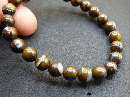 7mm Boulder Opal - Edelstein Perlen Armband *Unikat* Natur Heilstein echt Kristall Rarität Geschenk Mann Frau Mutter Er Sie braun - Art of Nature Berlin