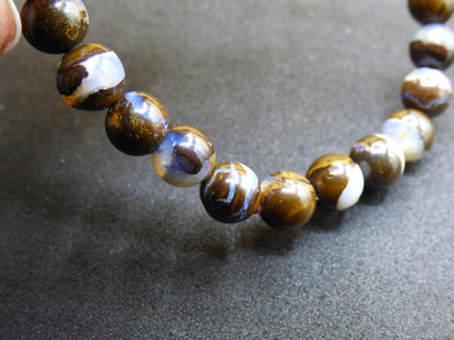 7mm Boulder Opal - Edelstein Perlen Armband *Unikat* Natur Heilstein echt Kristall Rarität Geschenk Mann Frau Mutter Er Sie braun - Art of Nature Berlin