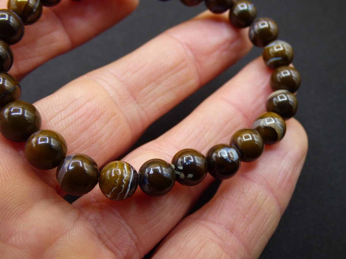 7mm Boulder Opal - Edelstein Perlen Armband *Unikat* Natur Heilstein echt Kristall Rarität Geschenk Mann Frau Mutter Er Sie braun - Art of Nature Berlin