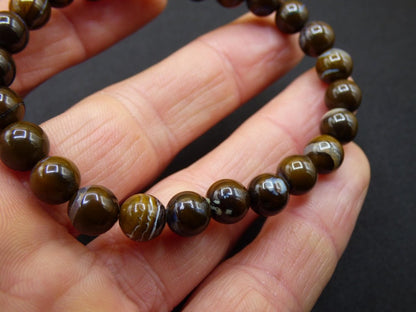 7mm Boulder Opal - Edelstein Perlen Armband *Unikat* Natur Heilstein echt Kristall Rarität Geschenk Mann Frau Mutter Er Sie braun - Art of Nature Berlin