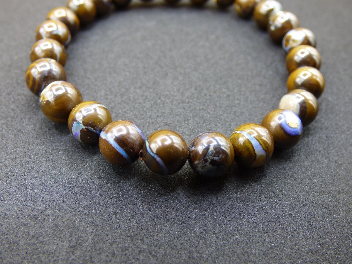 7mm Boulder Opal - Edelstein Perlen Armband *Unikat* Natur Heilstein echt Kristall Rarität Geschenk Mann Frau Mutter Er Sie braun - Art of Nature Berlin