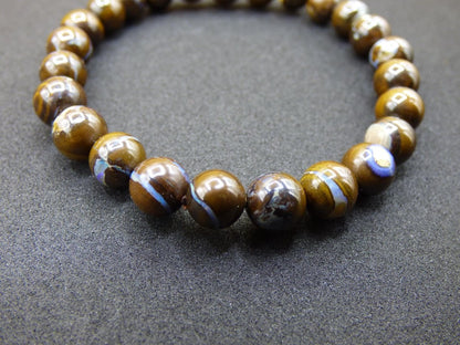 7mm Boulder Opal - Edelstein Perlen Armband *Unikat* Natur Heilstein echt Kristall Rarität Geschenk Mann Frau Mutter Er Sie braun - Art of Nature Berlin