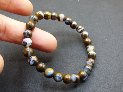 7mm Boulder Opal - Edelstein Perlen Armband *Unikat* Natur Heilstein echt Kristall Rarität Geschenk Mann Frau Mutter Er Sie braun - Art of Nature Berlin