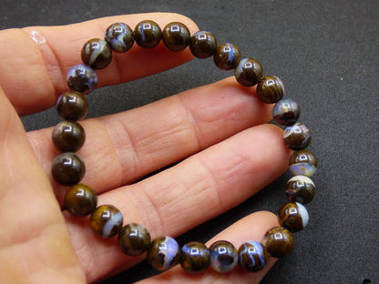7mm Boulder Opal - Edelstein Perlen Armband *Unikat* Natur Heilstein echt Kristall Rarität Geschenk Mann Frau Mutter Er Sie braun - Art of Nature Berlin
