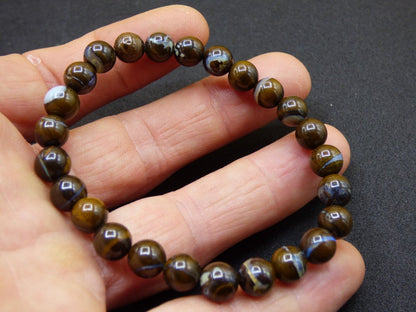 7mm Boulder Opal - Edelstein Perlen Armband *Unikat* Natur Heilstein echt Kristall Rarität Geschenk Mann Frau Mutter Er Sie braun - Art of Nature Berlin