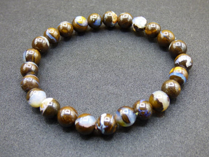 7mm Boulder Opal - Edelstein Perlen Armband *Unikat* Natur Heilstein echt Kristall Rarität Geschenk Mann Frau Mutter Er Sie braun - Art of Nature Berlin