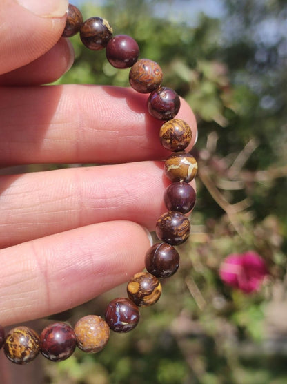 7mm Boulder Opal - Edelstein Perlen Armband *Unikat* Natur Heilstein echt Kristall Rarität Geschenk Mann Frau Mutter Er Sie braun - Art of Nature Berlin