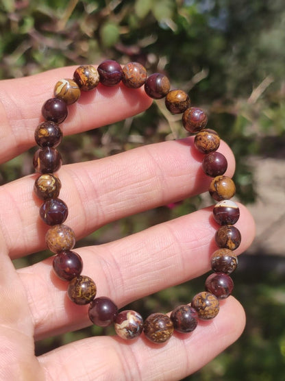 7mm Boulder Opal - Edelstein Perlen Armband *Unikat* Natur Heilstein echt Kristall Rarität Geschenk Mann Frau Mutter Er Sie braun - Art of Nature Berlin