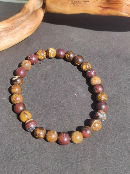 7mm Boulder Opal - Edelstein Perlen Armband *Unikat* Natur Heilstein echt Kristall Rarität Geschenk Mann Frau Mutter Er Sie braun - Art of Nature Berlin