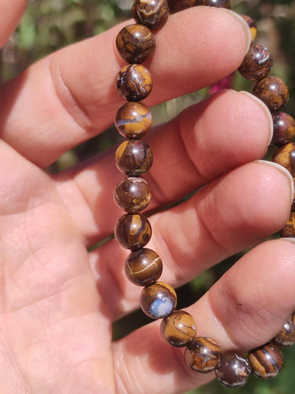 7mm Boulder Opal - Edelstein Perlen Armband *Unikat* Natur Heilstein echt Kristall Rarität Geschenk Mann Frau Mutter Er Sie braun - Art of Nature Berlin