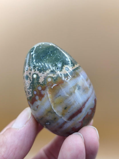 8 Adern Ocean Jaspis Orbicular bunt - Edelstein Ei Kugel Natur Heilstein Deko Crystal Geschenk Er Sie Mann Frau Haus Wohnen Selten - Art of Nature Berlin