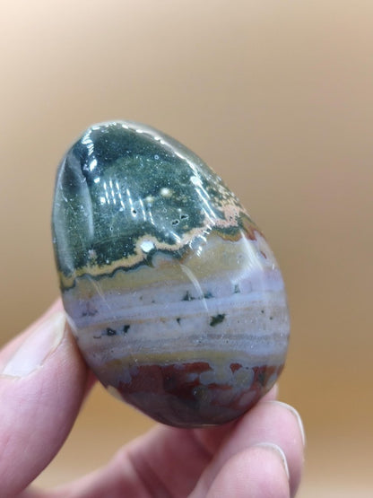 8 Adern Ocean Jaspis Orbicular bunt - Edelstein Ei Kugel Natur Heilstein Deko Crystal Geschenk Er Sie Mann Frau Haus Wohnen Selten - Art of Nature Berlin