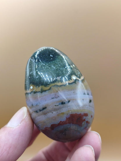 8 Adern Ocean Jaspis Orbicular bunt - Edelstein Ei Kugel Natur Heilstein Deko Crystal Geschenk Er Sie Mann Frau Haus Wohnen Selten - Art of Nature Berlin