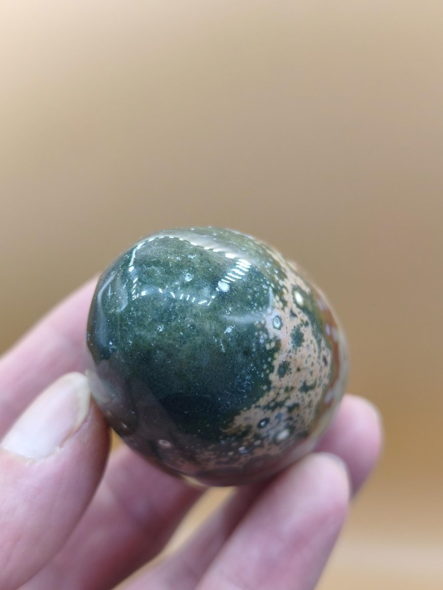 8 Adern Ocean Jaspis Orbicular bunt - Edelstein Ei Kugel Natur Heilstein Deko Crystal Geschenk Er Sie Mann Frau Haus Wohnen Selten - Art of Nature Berlin