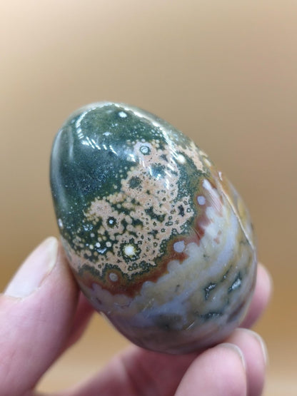 8 Adern Ocean Jaspis Orbicular bunt - Edelstein Ei Kugel Natur Heilstein Deko Crystal Geschenk Er Sie Mann Frau Haus Wohnen Selten - Art of Nature Berlin