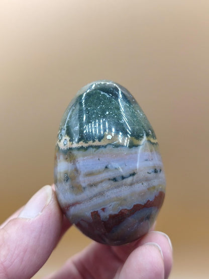 8 Adern Ocean Jaspis Orbicular bunt - Edelstein Ei Kugel Natur Heilstein Deko Crystal Geschenk Er Sie Mann Frau Haus Wohnen Selten - Art of Nature Berlin