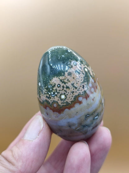 8 Adern Ocean Jaspis Orbicular bunt - Edelstein Ei Kugel Natur Heilstein Deko Crystal Geschenk Er Sie Mann Frau Haus Wohnen Selten - Art of Nature Berlin